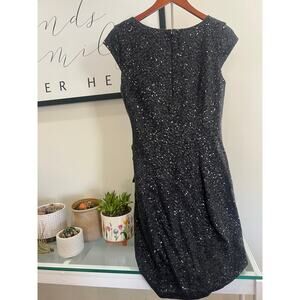 Black Sequin Side Ruched Dress – The Limited – Size M